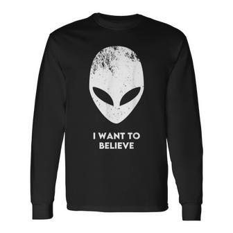I Want To Believe Alien Alien Alien Langarmshirts - Seseable