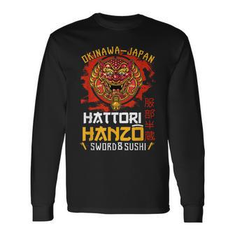 Warrior Warrior Okinawa Japan Hattori Hanzo Sword And Sushi Long Sleeve T-Shirt - Seseable