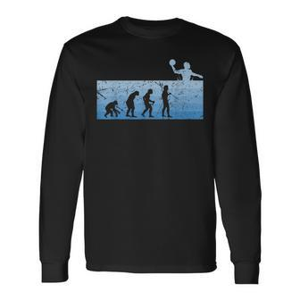 Water Polo Evolution Water Polo Player Water Sports Ball Long Sleeve T-Shirt - Monsterry