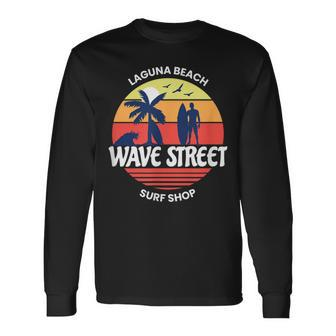 Wave Street Surf Shop Sunrise Logo Long Sleeve T-Shirt - Monsterry AU