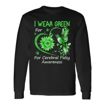 I Wear Green For Cerebral Palsy Awareness Long Sleeve T-Shirt - Seseable