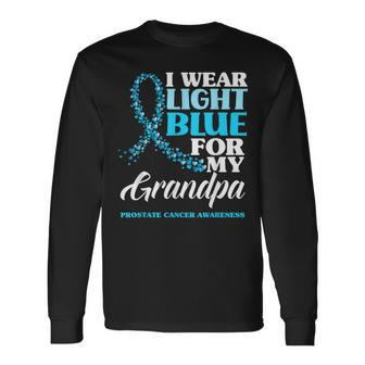 I Wear Light Blue For My Grandpa Prostate Cancer Awareness Long Sleeve T-Shirt - Thegiftio
