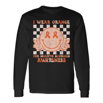 I Wear Orange For Multiple Sclerosis Awareness Ms Warrior Long Sleeve T-Shirt - Monsterry