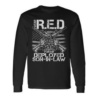 I Wear Red For My Deployed Son In Law Military Long Sleeve T-Shirt - Monsterry UK
