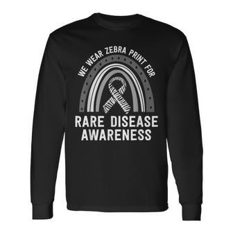 We Wear Zebra Print Rare Disease Awareness Eds Family Group Long Sleeve T-Shirt | Mazezy UK