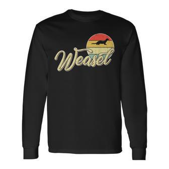 Weasel Vintage Retro Style For Weasel Lover Long Sleeve T-Shirt - Monsterry DE