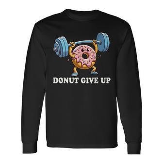 Weightlifting Fitness Workout Gym Donut Lover Long Sleeve T-Shirt - Seseable