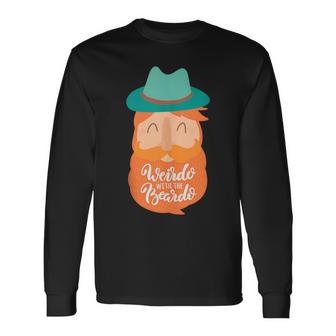 Weirdo With The Beardo Ginger Beard Long Sleeve T-Shirt - Monsterry