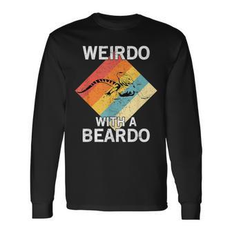 Weirdo With A Beardo Retro Vintage Bearded Dragon Long Sleeve T-Shirt - Monsterry UK