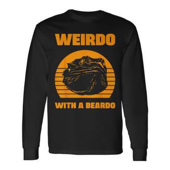 Weirdo With A Beardo Sunset Silhouette Style Long Sleeve T-Shirt - Monsterry DE