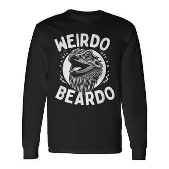 Weirdo With A Beardo Vintage Bearded Dragon Long Sleeve T-Shirt - Monsterry UK