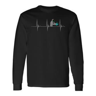 Welding Slworker Heartbeat Ekg Pulse Mig Welding Helmet Long Sleeve T-Shirt - Monsterry AU