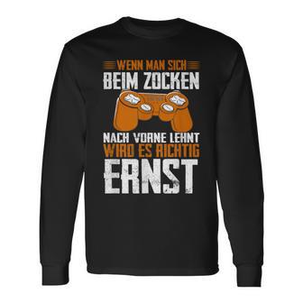 Wenn Man Sich Beim Zocken Gamer Gamer Boys Men Langarmshirts - Seseable