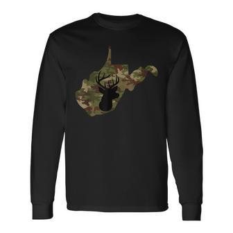 West Virginia Deer Hunter Camo Camouflage Long Sleeve T-Shirt - Monsterry