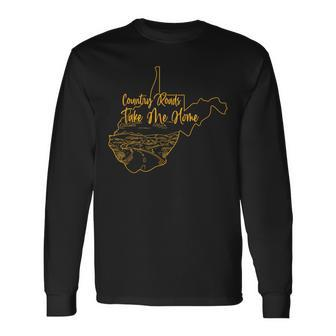 West Virginia Pride Wv Home Country Roads Footprint Long Sleeve T-Shirt | Mazezy
