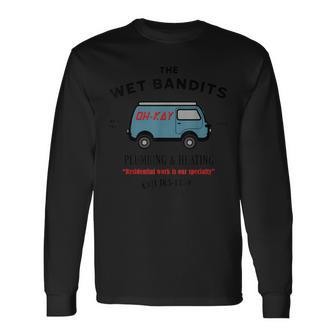 The Wet Plumbing Retro And Heating Bandits Long Sleeve T-Shirt - Monsterry CA