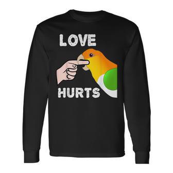 White Bellied Caique Parrot Love Hurts Long Sleeve T-Shirt - Monsterry DE