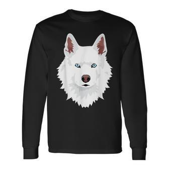 White Siberian Husky Canine White Snow Dog Long Sleeve T-Shirt - Monsterry UK