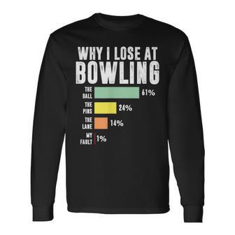 Why I Lose At Bowling Bowling Long Sleeve T-Shirt - Monsterry