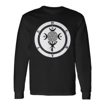 Wicca Hekate Symbol Pagan Hekate Symbol Pagan Wheel Goddess Long Sleeve T-Shirt - Monsterry CA