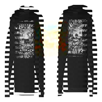 Wild Flowers Wild Horses Retro Southern Sunset Cowgirl Long Sleeve T-Shirt - Seseable