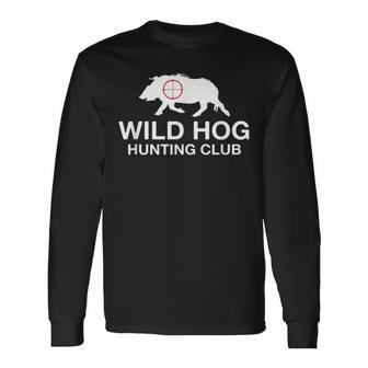 Wild Hog Hunting Club Boar Hunter Long Sleeve T-Shirt - Monsterry