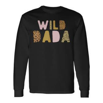 Wild One Dada Two Wild Birthday Outfit Zoo Birthday Animal Long Sleeve T-Shirt - Seseable