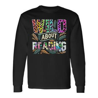 Wild About Reading Books Library Day Bookworm Leoparard Long Sleeve T-Shirt - Thegiftio UK