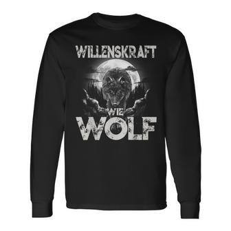 Willenskraft Wie Wolf Motivation Outdoor Survival Langarmshirts - Seseable