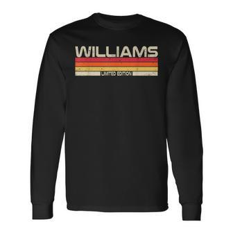 Williams Surname Birthday Family Reunion 80S 90S Sunset Long Sleeve T-Shirt - Seseable