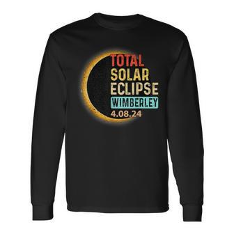 Wimberley Texas Tx Total Solar Eclipse Party 2024 Totality Long Sleeve T-Shirt | Mazezy