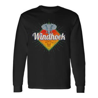 Windhoek Namibia Retro Elefant Vintage Afrika Souvenir Langarmshirts - Seseable