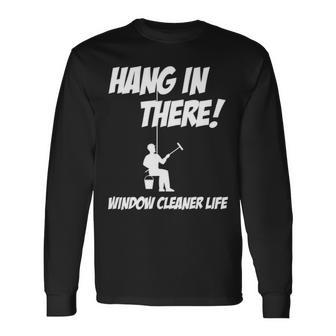 Window Cleaner Hang Cleaning Long Sleeve T-Shirt | Mazezy