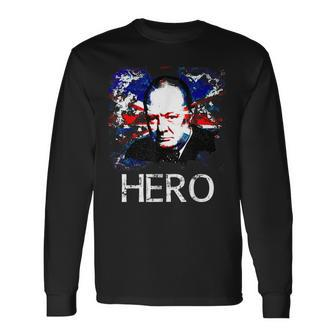 Winston Churchill Hero British History Long Sleeve T-Shirt - Thegiftio UK