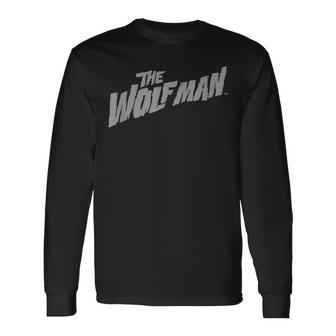 The Wolf Man Original With Grey Font Long Sleeve T-Shirt - Monsterry