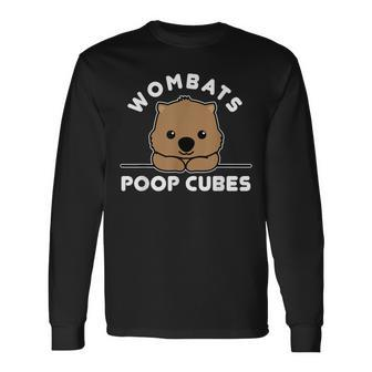 Wombats Poop Cubes Cute Kawaii Wombat Quote Langarmshirts - Seseable