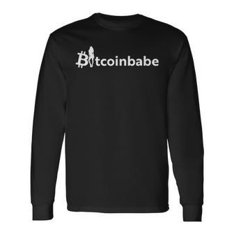 Women's Bitcoin Btc Bitcoin Babe Long Sleeve T-Shirt - Monsterry