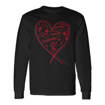 The Word Love Written In Popular Languages For All Long Sleeve T-Shirt - Monsterry