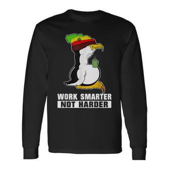 Work Smarter Not Harder Linux Penguin For Programmers Long Sleeve T-Shirt - Monsterry CA