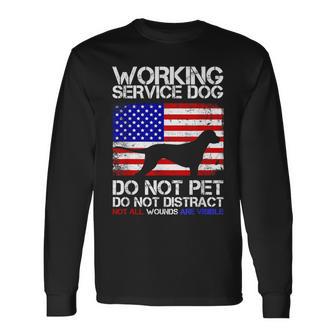 Working Service Dog Assistant Support Ptsd Veteran Long Sleeve T-Shirt - Monsterry UK