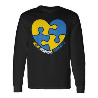 World Down Syndrome Awareness Day T21 Heart Long Sleeve T-Shirt - Seseable