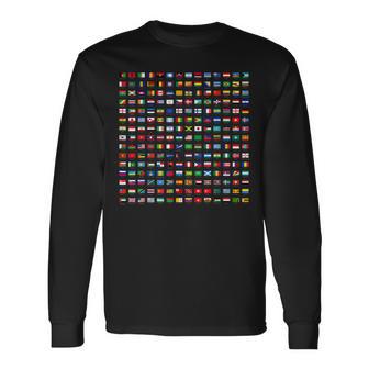 World Flags Cool Travel 210 Flag International Long Sleeve T-Shirt - Seseable