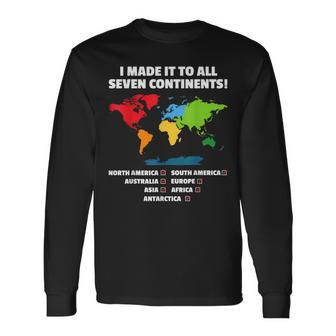 World Traveler Seven Continents 7 Continents Club White Long Sleeve T-Shirt - Monsterry