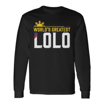 World S Greatest Lolo Filipino Grandpa Long Sleeve T-Shirt - Monsterry CA
