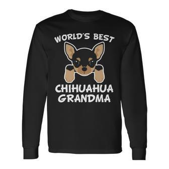 World's Best Chihuahua Grandma Dog Granddog Long Sleeve T-Shirt | Mazezy UK