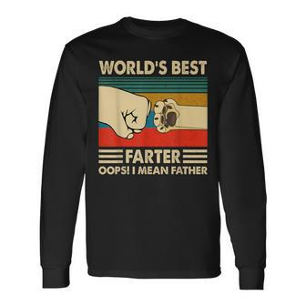 Worlds Best Farter I Mean Father Fathers Day Dog Dad Long Sleeve T-Shirt - Seseable