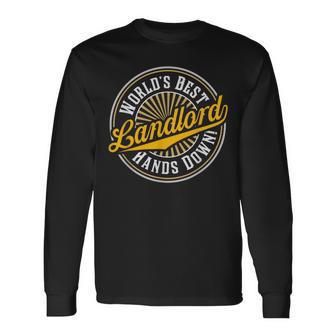 World's Best Landlord Vintage Occupation Career Long Sleeve T-Shirt - Monsterry