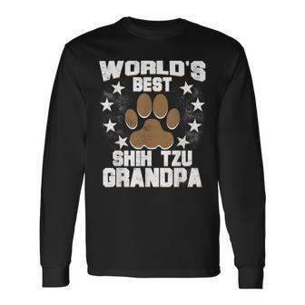 World's Best Shih Tzu Grandpa Dog Owner Long Sleeve T-Shirt - Monsterry