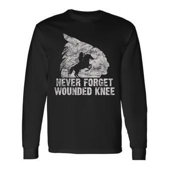 Wounded Knee Native American Lakota Tribe Chief Vintage Long Sleeve T-Shirt - Monsterry DE