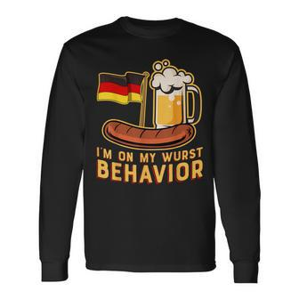 Wurst Behavior German Oktoberfest Beer Long Sleeve T-Shirt - Seseable